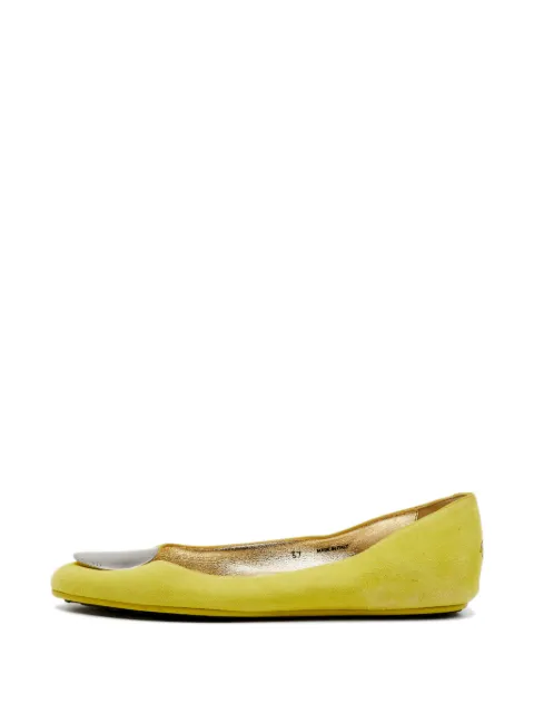 Jimmy Choo Pre-Owned Wray suede ballet flats Yellow 1142705