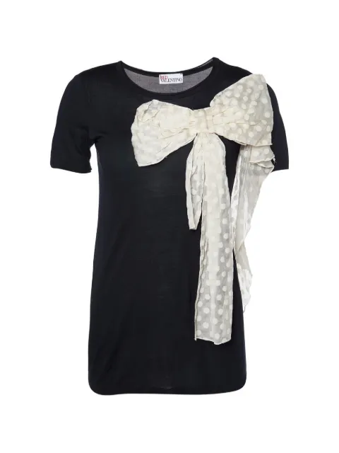 Red Valentino Vintage bow-detail T-shirt Black 963338