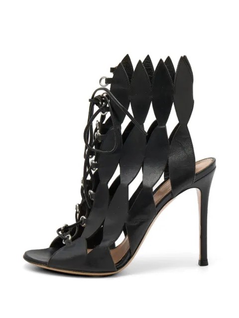 Gianvito Rossi cutout lace-up ankle boots Black 736993
