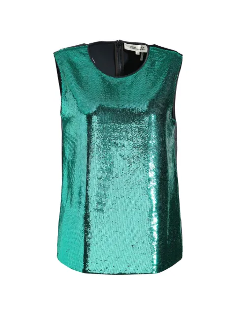 DVF Diane von Furstenberg sequin tank top Green 725449