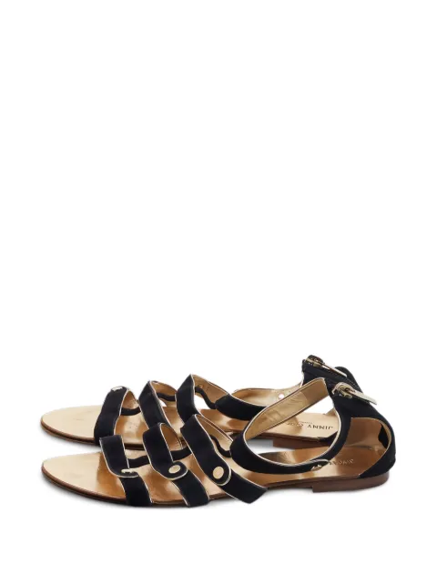 Jimmy Choo Pre-Owned suede multi-strap sandals Black 811423