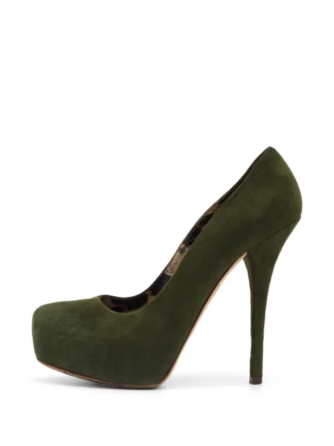 Dolce & Gabbana Pre-Owned platform suede pumps Green 702226