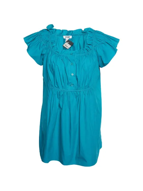 Moschino Pre-Owned ruffle-detail top Blue 886868