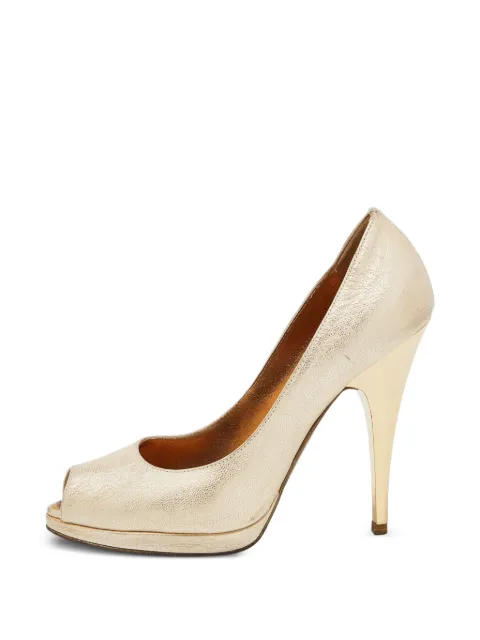 Roberto Cavalli Vintage peep-toe pumps Gold 861218