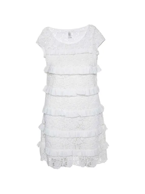 Diane Von Furstenberg Vintage Arcelia lace ruffle mini dress White 975819
