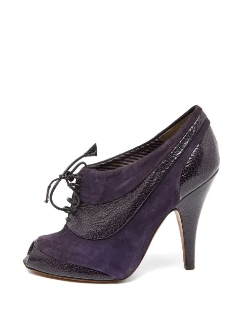 Moschino Pre-Owned lace-up peep-toe pumps Purple 886391