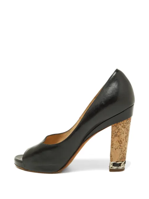 CHANEL Pre-Owned chain-link cork-heel heeled pumps Black 918652