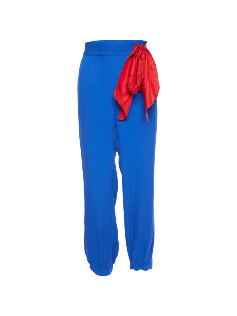 Red Valentino Vintage bow-detail silk trousers Blue 888778