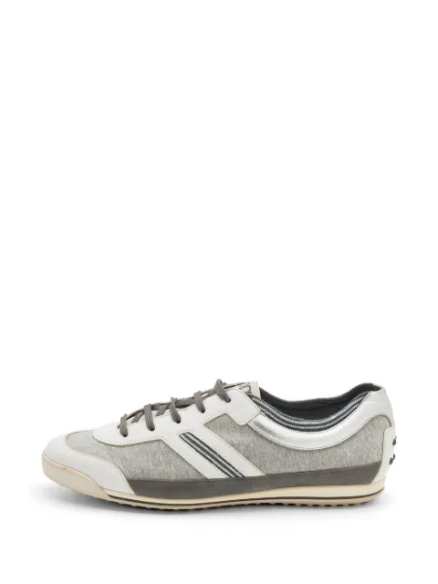 Tod's Vintage leather-trim sneakers Grey 690175