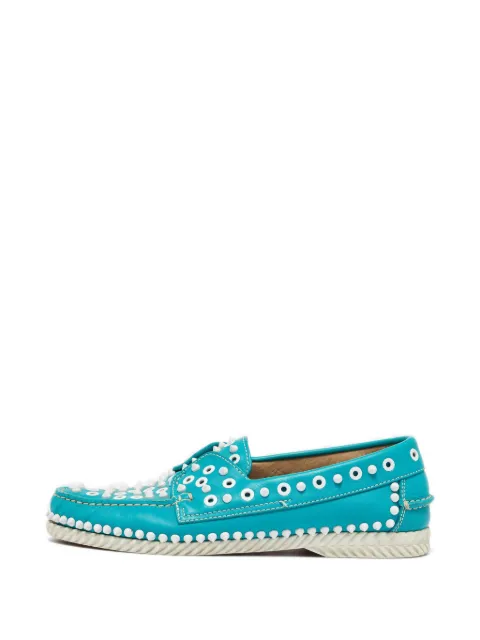 Christian Louboutin Pre-Owned Yacht spiked loafers Blue 1048346