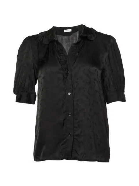 SANDRO ruffled floral-patterned shirt Black 970615