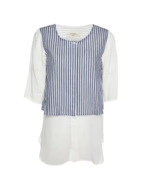 Max Mara striped overlay shirt White 890250