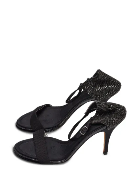 Giuseppe Zanotti Vintage crystal-embellished ankle-strap heeled sandals Black 974122