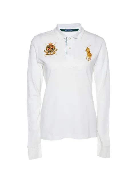 Polo Ralph Lauren Vintage embroidered long-sleeve T-shirt White 861805