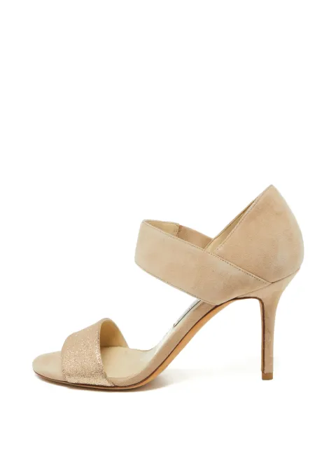 Jimmy Choo Pre-Owned Tesoro glitter sandals Neutrals 1085344