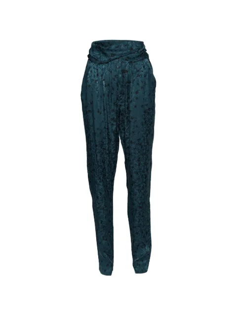 Chloé Pre-Owned butterfly-print jacquard trousers Green 829051