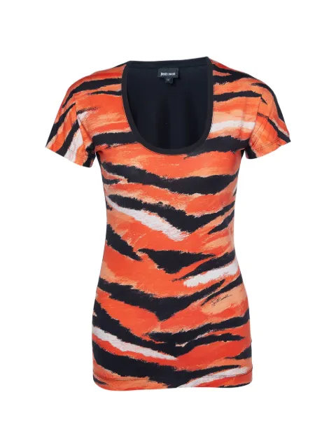 Just Cavalli Vintage animal-print jersey top Orange 946993