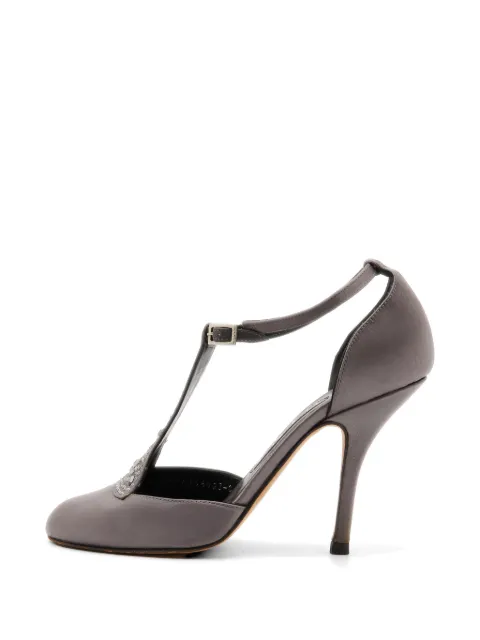 Gina crystal-embellished T-bar pumps Grey 796980