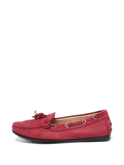 Tod's Vintage Gommino nubuck leather loafers Red 1049645