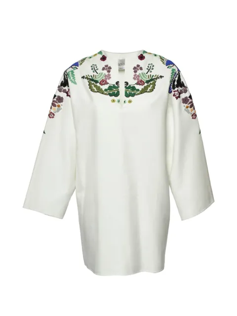Valentino Garavani Pre-Owned World Arazzo embroidered kaftan dress White 1047931