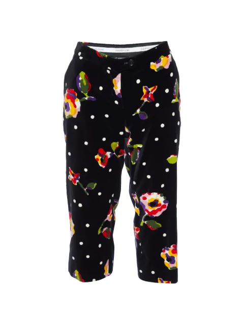 Moschino Cheap & Chic floral-print velvet trousers Black 888742