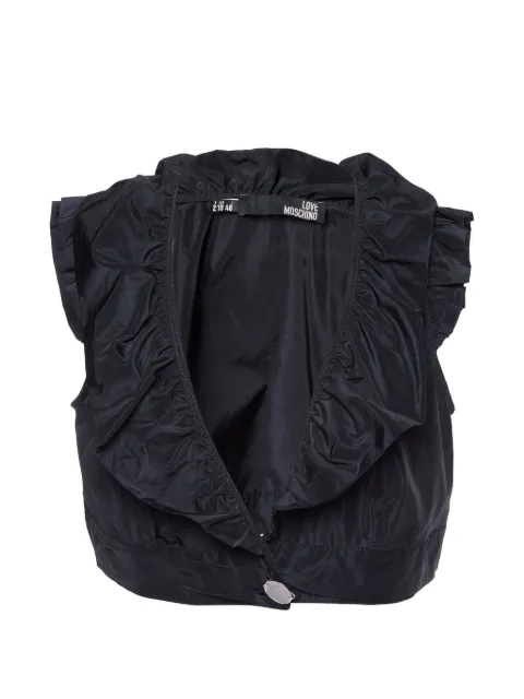 Love Moschino ruffled cropped jacket Black 888609