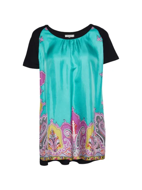 Etro Pre-Owned panelled printed T-shirt Black 803282