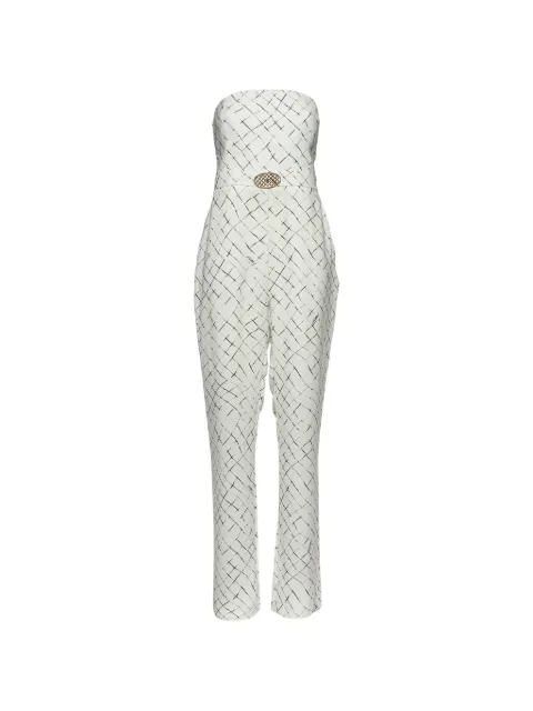 Elisabetta Franchi printed crepe strapless jumpsuit White 1079138