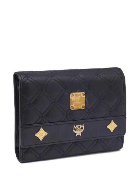 MCM Pre-Owned embellished flap wallet Black 829929