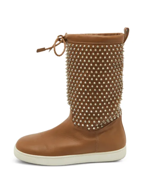 Christian Louboutin Pre-Owned Surlapony spiked boots Brown 1109239