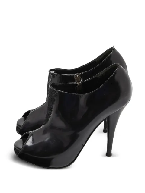 Fendi Pre-Owned patent leather open-toe ankle boots Black 922291