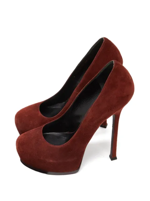 Saint Laurent Pre-Owned Tribtoo platform pumps Brown 964872