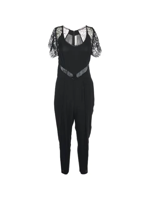 Stella McCartney Pre-Owned lace-trim georgette jumpsuit Black 886972