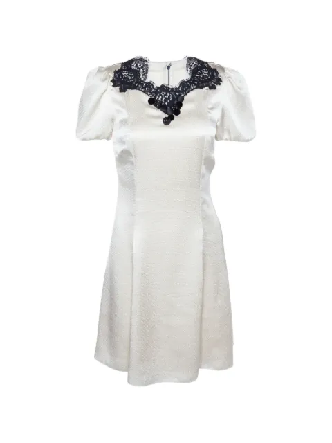 Dolce & Gabbana Pre-Owned lace-trim mini dress White 874046