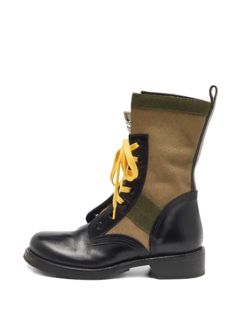Louis Vuitton Pre-Owned Metropolis Flat Ranger Monogram canvas combat boots Green 865982