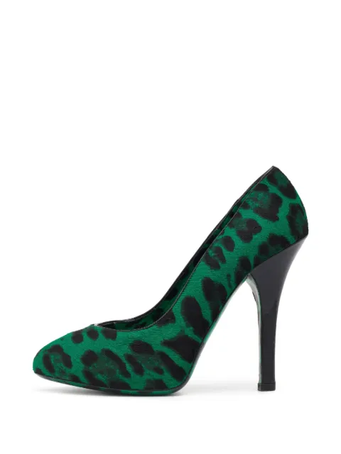 Dolce & Gabbana Pre-Owned leopard-print calf-hair pumps Green 695332