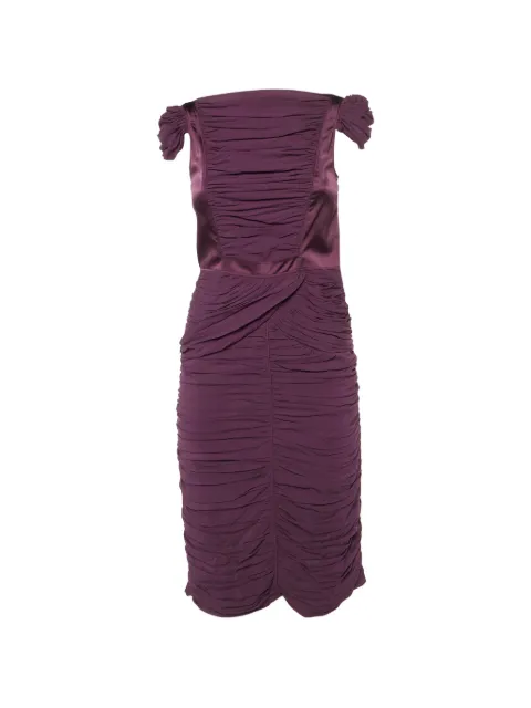 Burberry Pre-Owned Prorsum ruched midi dress Purple 1090829