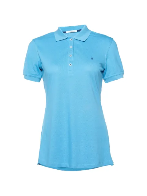 Carolina Herrera Vintage logo-embroidered piqué T-shirt Blue 929264