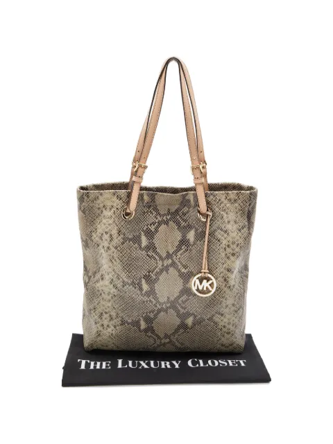 Michael Kors Vintage python-effect leather tote bag Grey 822200