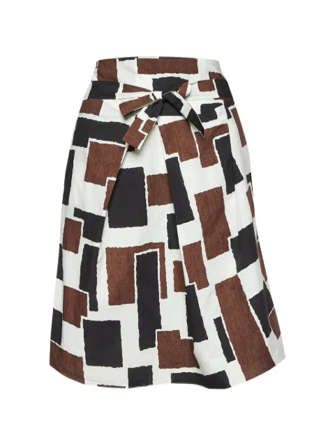 Marni Pre-Owned printed tie-up midi skirt White 1060687