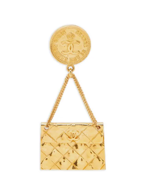 CHANEL Pre-Owned 1995 Rue Cambon CC medallion brooch Gold 1124926