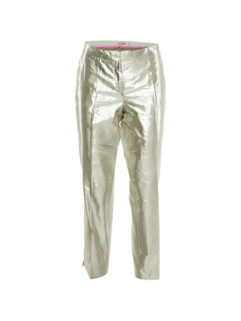 Etro Pre-Owned metallic-finish trousers Silver 1152318