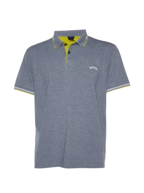 BOSS logo-embroidered polo shirt Grey 976922