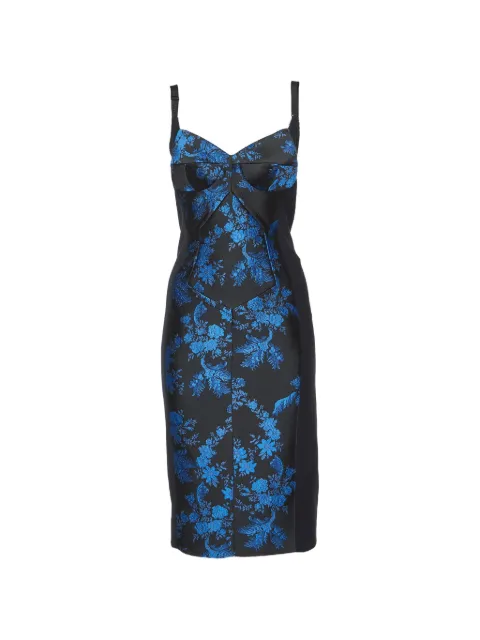 Stella McCartney Pre-Owned floral jacquard bustier midi dress Black 1060706