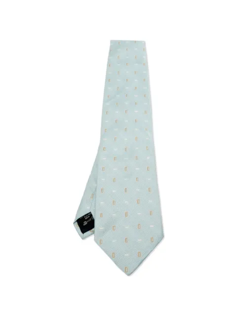 Ermenegildo Zegna Vintage patterned silk tie Blue 1120637