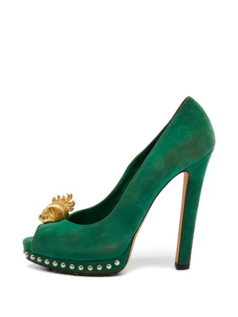 Alexander McQueen Pre-Owned skull-platform pumps Green 1197964