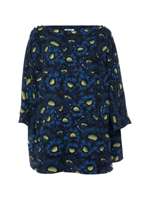 Kenzo Pre-Owned floral-print oversized blouse Blue 927442