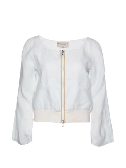 Emporio Armani Pre-Owned zip-up cropped jacket Blue 981479