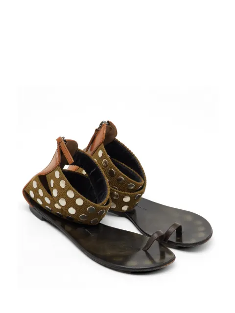 Giuseppe Zanotti Vintage studded toe ring sandals Green 1150008