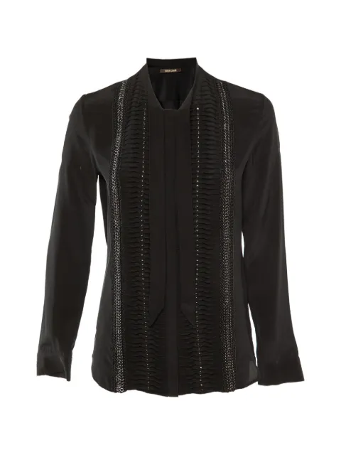 Roberto Cavalli Vintage Roberto Cavalli studded tie-detail shirt Black 1138559